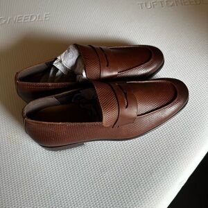 *new* Vince Camuto Men's Brown Textured Penny Loafers